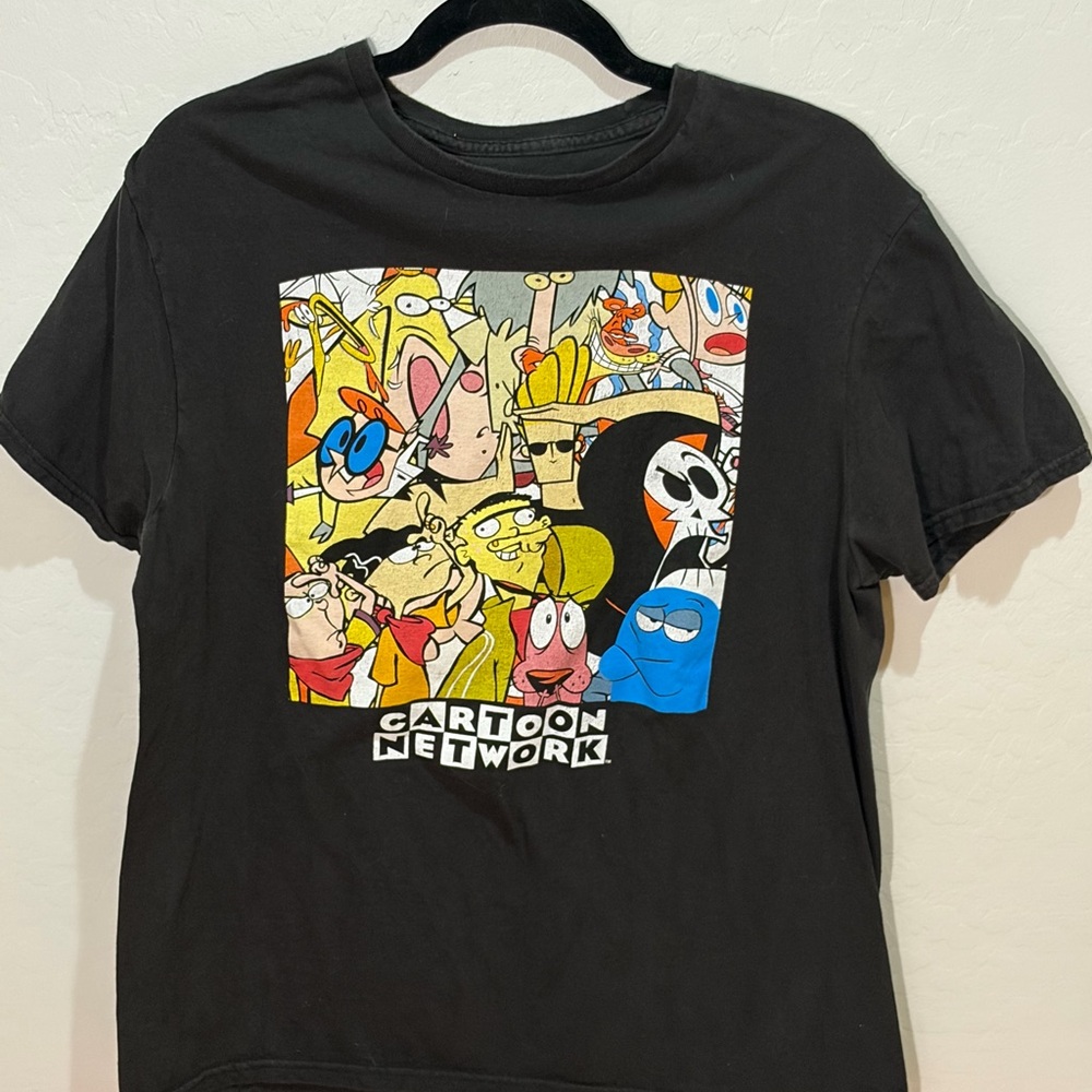 Cartoon Network Black Tee with Colorful Characters